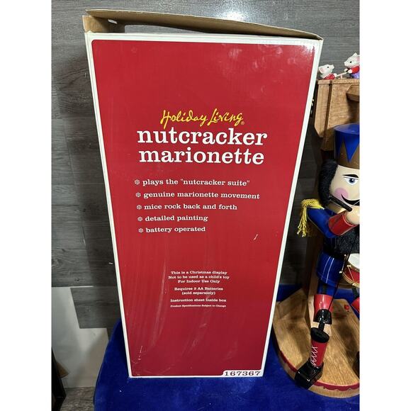 VTG 2001 Holiday Creations Living Nutcracker Marionette Christmas 22” Music Work - Picture 3 of 16